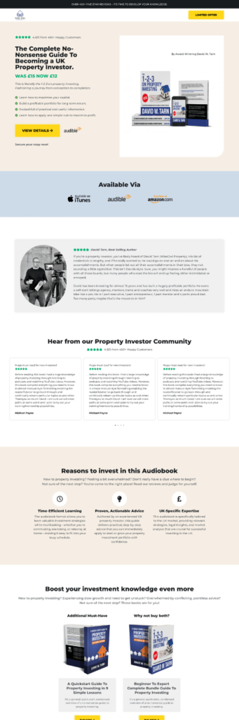 B2C Product Focused Landing Page Template Example